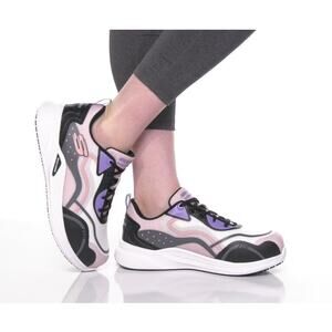 Skechers Size 9 White Black Multi Carbix Work Shoes Lace Up Composite Toe P16-19